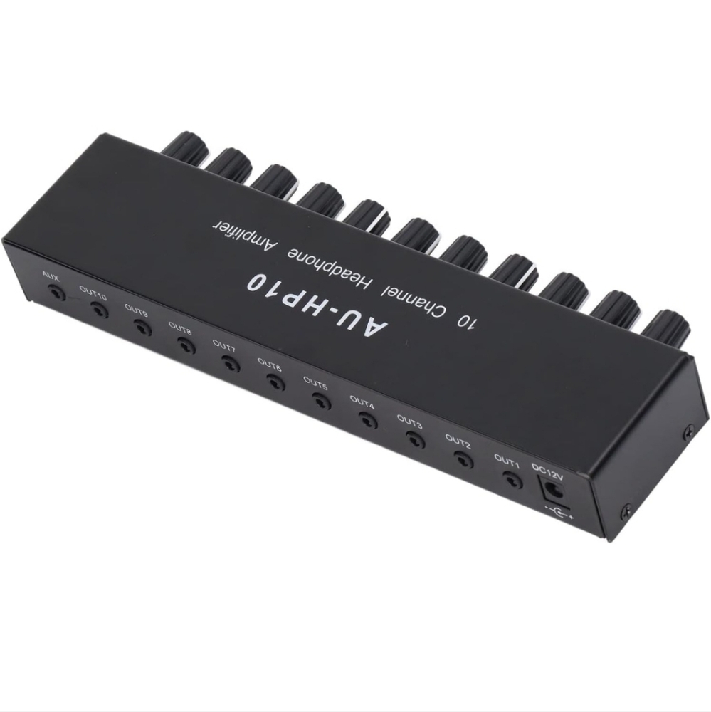 10 Channel Headphone Amplifier, Headphone Splitter , 1 input & 10 output.  1pc - Picture 4 of 8